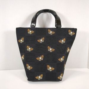 Talbots Black And Gold Butterfly Handbag